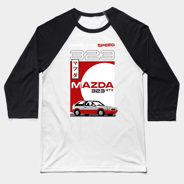 Mazda 323 GTX Baseball T-Shirt by Harrisaputra